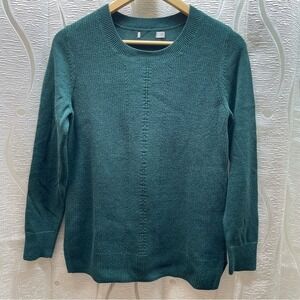 Crew Neck Long Sleeve Sweater Pullover‎ Teal Green Size S P